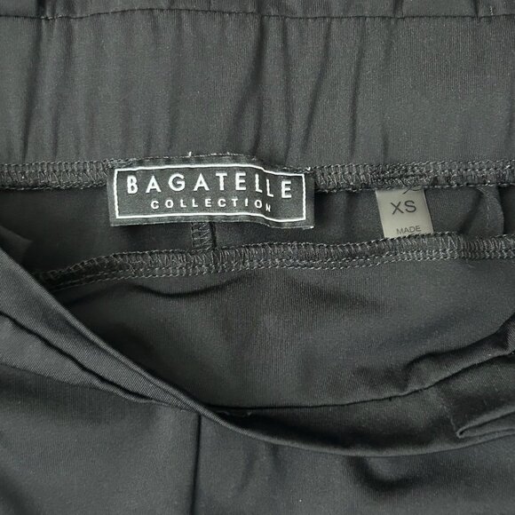NWOT Bagatelle Tie Front Elastic High Waist Relaxed Fit Black Pants Size XS - Picture 3 of 11